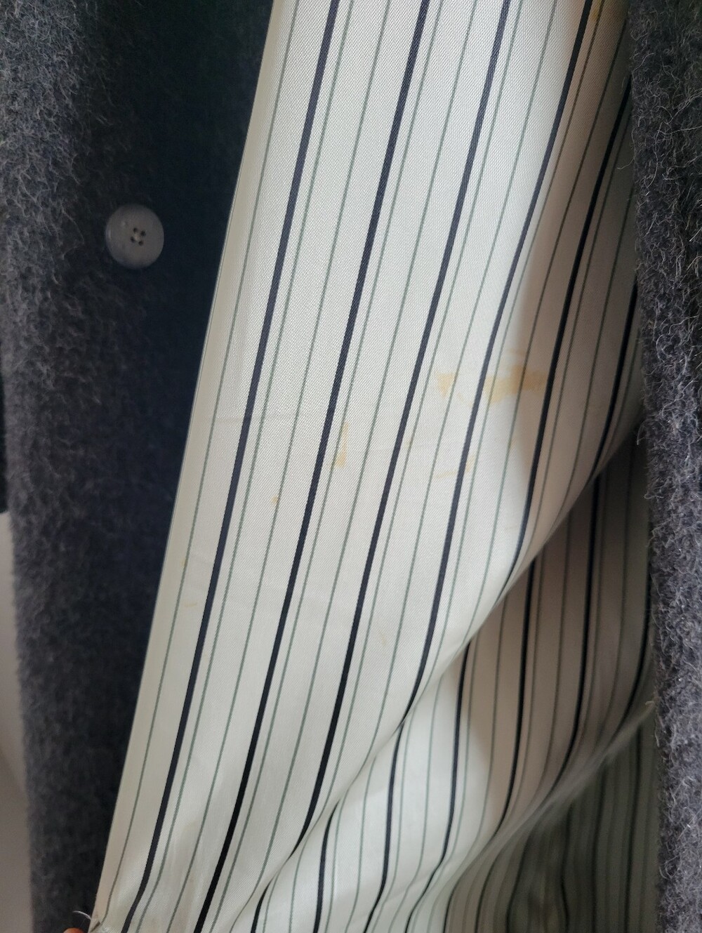 Bill Blass Signature Charcoal Gray Double-Breasted Wool Trench Coat Large/XL - Picture 8 of 16